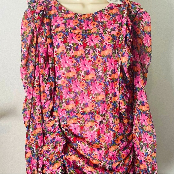 ZARA Blogger Fav Floral Ruffle Mini Dress New Plus Size - Picture 8 of 16